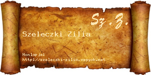 Szeleczki Zilia névjegykártya